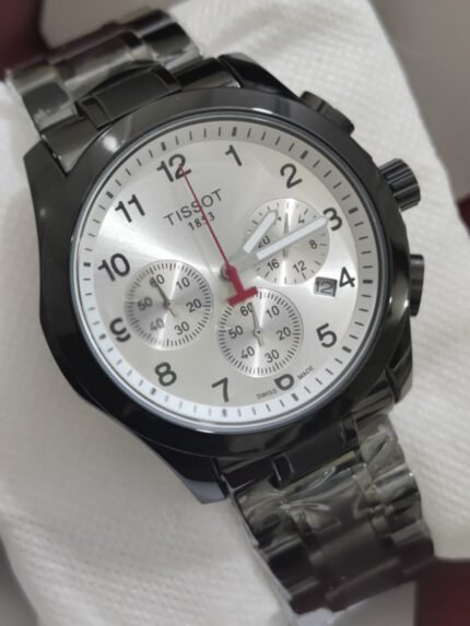 TISSOT FANCI WHITE DIAL AND BLACK CHAIN WATCH